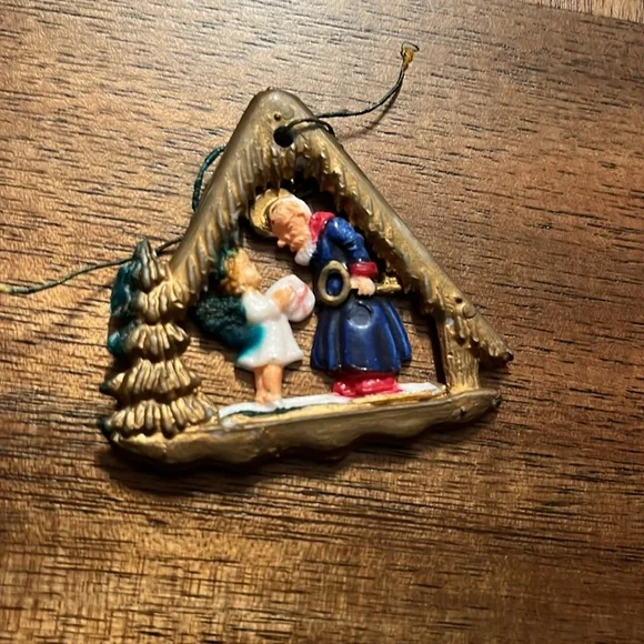 5 Vintage ornaments ItalianDiorama Christmas Made in Italy ( 1950s)